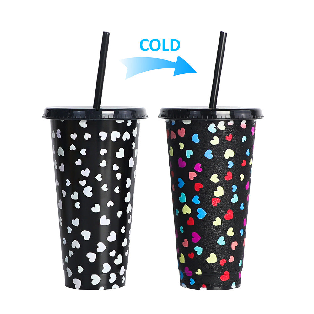Wholesale Valentine's Day Single Layer PP Plastic Color Changing Cup